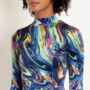 BlackMilk I Bleed Gasoline Velvet Long Sleeve Mini Dress NWT